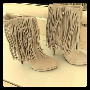 Suede Fringe Booties
